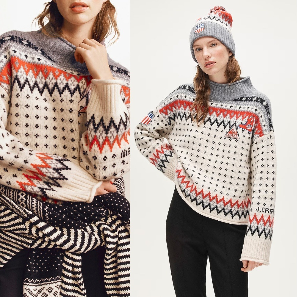 NWT J. Crew x U.S. Ski & Snowboard Fair Isle Rollneck Sweater Vintage Wool Small